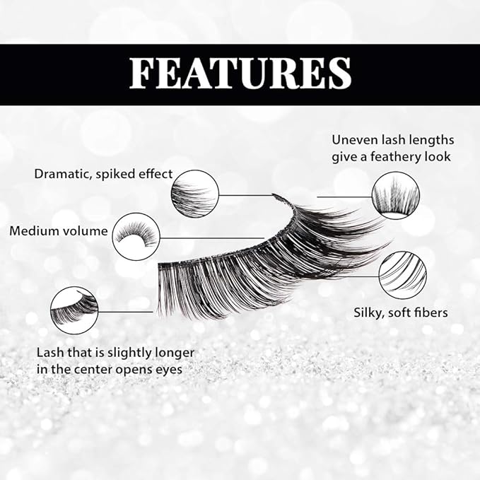 Ardell Faux Mink Lashes 810 - Black, Natural Volume False Eyelashes for Fullness & Length, 4 Pack
