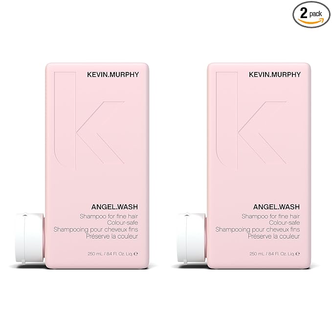KEVIN.MURPHY ANGEL.WASH - Restorative Shampoo - For Fine Coloured Hair - Colour-Safe Shampoo - With Vitamins & Antioxidants - Sulphate & Paraben Free - 250 ml / 8.4 fl oz (Pack of 2)
