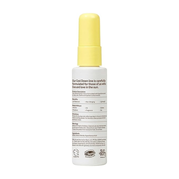 NEW Sun Bum Hypochlorous Acid Mist - Hydrating After Sun Mist to Cool and Soothe - Made for Sensitive Skin - Vegan - pH Balanced - Non-Stinging - 2 oz