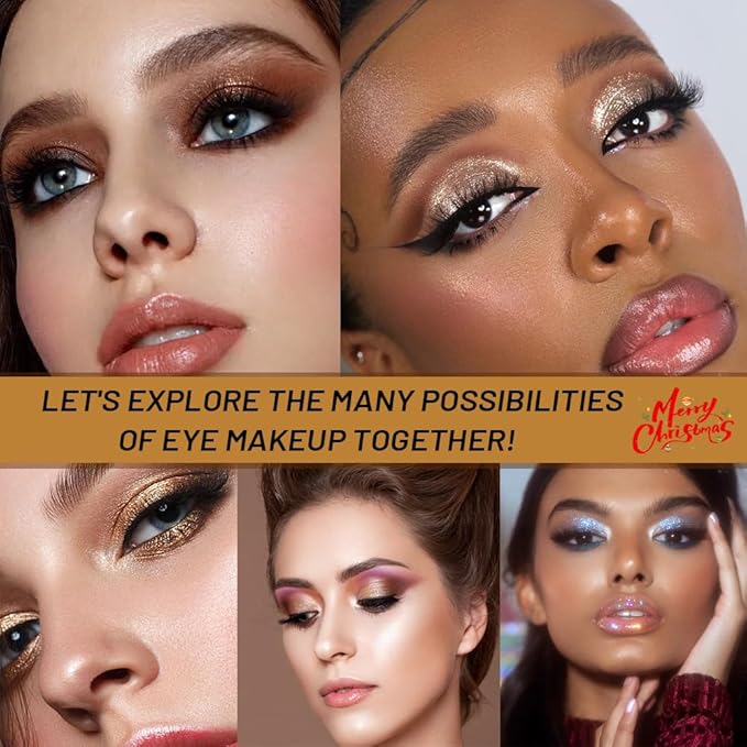 Pressed Single Eyeshadow Makeup,Dark Gold Sparkle Highly Pigmented Monochrome Eye Shadow Palette, Waterproof Neutral Powder, sombras para ojos, Lightweight Blendable, #08