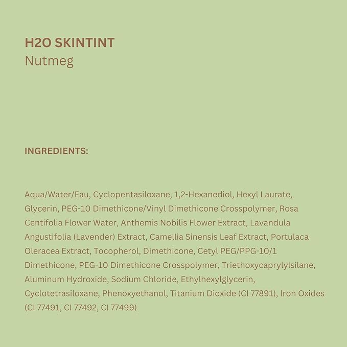 Pixi H2O SkinTint | Tinted Gel Moisturiser | Lightweight, Hydrating & Water-Resistant | Evens Tone & Reduces Redness | Nutmeg | 1.2 fl oz/35 ml
