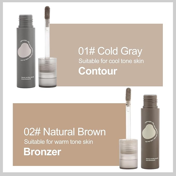 Erinde Liquid Contour Stick – Warm Toned Natural Brown Cream Bronzer for Face Definition, Soft Silky Texture with Buildable Coverage, Long Lasting Contour Makeup, Vegan & Cruelty-Free, 202