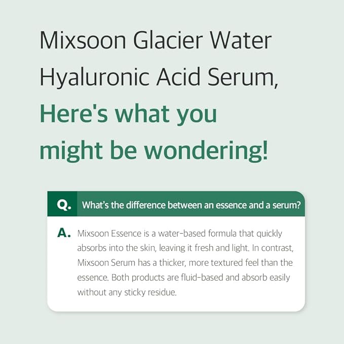 mixsoon Essential Glass Skin Duo Set - Bean Essence + Glacier Water Hyaluronic Acid Serum, Gentle Formula for Smooth, Radiant Skin 150ml / 5.07 fl. oz. Korean Glass Skin Care