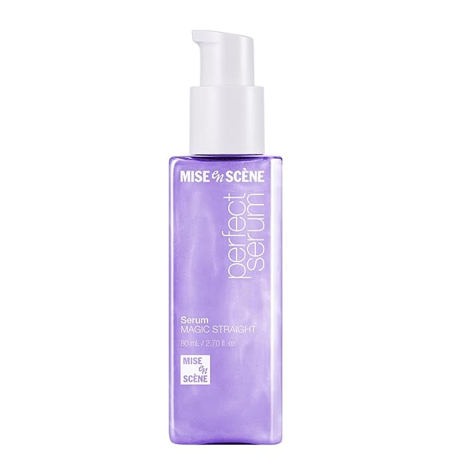 Mise En Scene Perfect Serum Magic Straight - Hair Taming Oil for Frizzy | Heat Protectant | Straightening Fixing | Humidity Hair Products | Coconut Oil | Sleek and Shine | Bergamot Scent, 2.70 Fl Oz