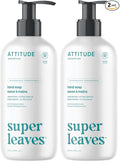 ATTITUDE Liquid Hand Soap, EWG Verified, Plant and Mineral-Based, Vegan Personal Care Products, Unscented, 16 Fl Oz (Pack of 2)