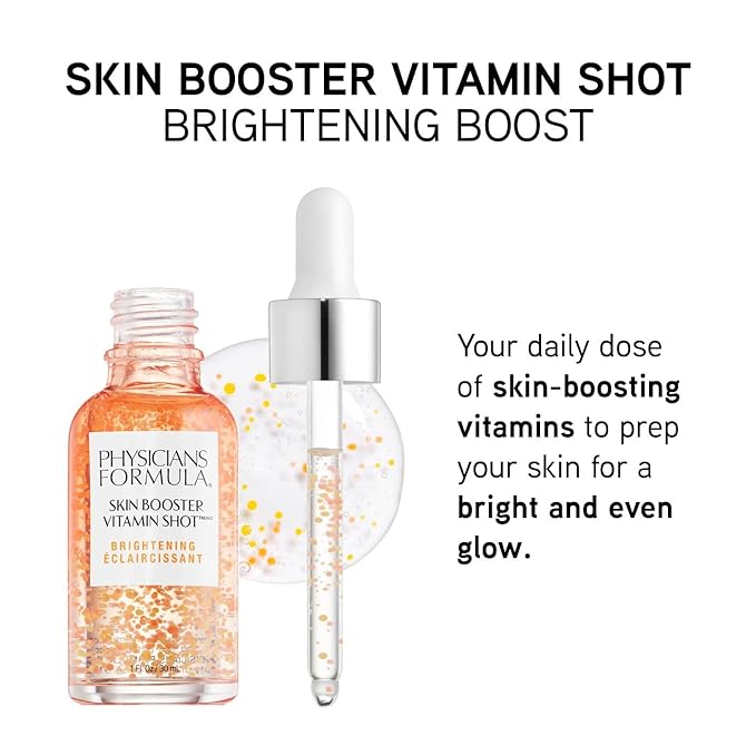 Physicians Formula Skin Booster Vitamin Shot, Brightening Serum with Vitamin C, Licorice & B3, Targets Dark Spots for Radiant Glow – Brighten (Pack of 2)