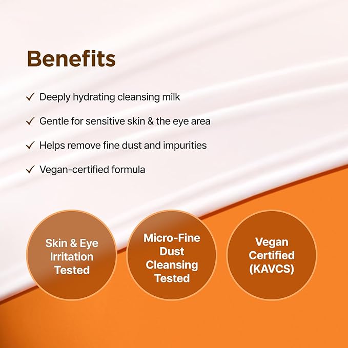 IsNtree Yam Root Vegan Milk Cleanser 220ml, 7.43 fl.oz | Korean Facial Cleanser for Sensitive Skin | Rich & Creamy Texture | Hydrating & Mild | Vegan & Cruelty-Free Skincare