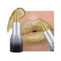 evpct Gold Shimmery Metallic Lip Liner and Lipstick Combo, Cone Tip Lip Crayon for Women Long Lasting Waterproof, Metal Shinny Hydrating Lipstick Makeup, Glitter Lips Liner Pencil for Shimmery Shade