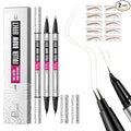 Pudaier 2 Pack 2 Fine Tip Eyebrow Pen, Waterproof Filling Faux Brow Makeup Pencils for Women with Precise Curved Brush-Tip to Fast Create Natural Hair-Like Brows, Last All-Day (Truffle)