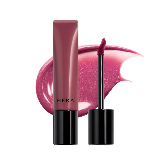 HERA Sensual Tinted Shine Lip Serum #55 PURPLE RUM | Weightless Sleek Shine, Transfer-Resistant Color, 12-Hour Soft Lip Stain Oil, Double Hydration wih Hyaluronic Acid, High-Gloss Finish, 0.30 oz.