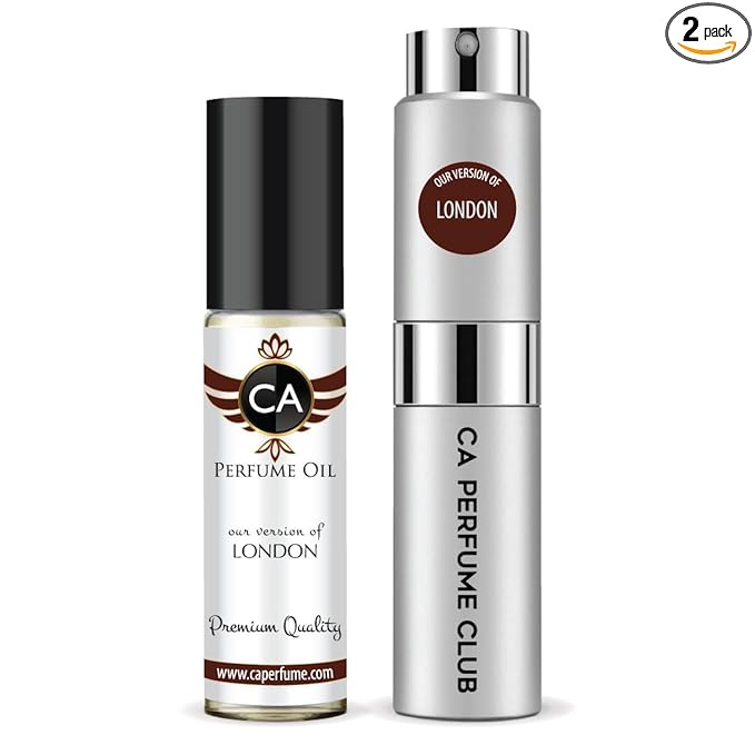 CA Perfume Duo Impression of London For Women And Men Perfume Layering Set Long Lasting Travel Size EDP + Body Oil Roll-On Bottle 0.27 Fl Oz+0.33 Fl Oz