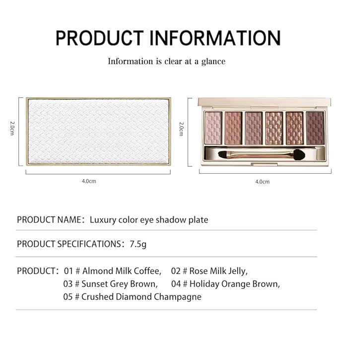 Pink Brown Matte Shimmer Eyeshadow Palette, 6 Color High Pigment Blendable Eye Shadow Makeup for Older Women, Lightweight Travel Size, Suitable for All Eye Shapes, Vegan Cruelty-Free Daily Look 01#