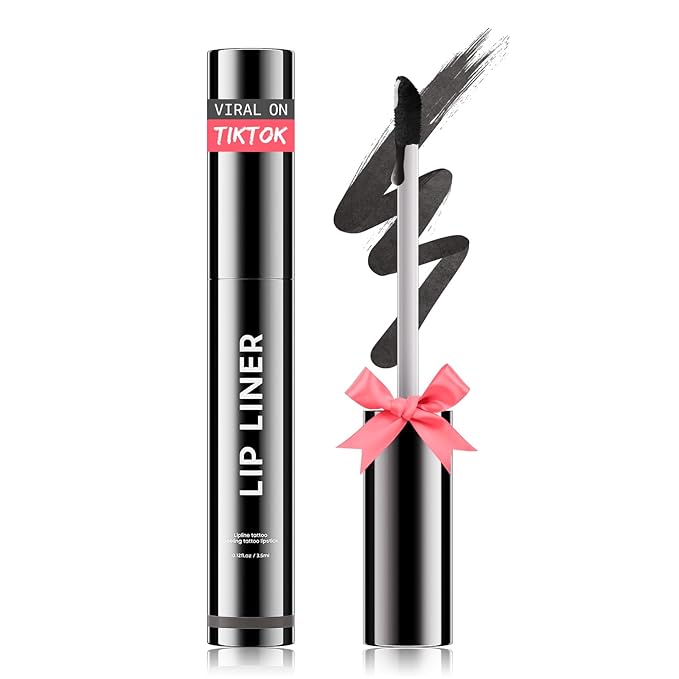Lip Stain Peel Off, Lip Liner Moisturizing Long-Lasting & Waterproof, Transfer Proof & Plumping, Non-Stick Cup, Black Color