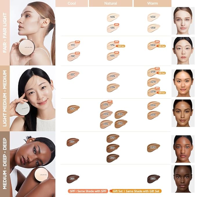 JUNG SAEM MOOL Essential Skin Nuder Cushion | Natural Finish, Buildable Coverage Cushion Foundation by Korean Makeup Artist (Refill Not Included, 0.49 Fl Oz), 45N Espresso