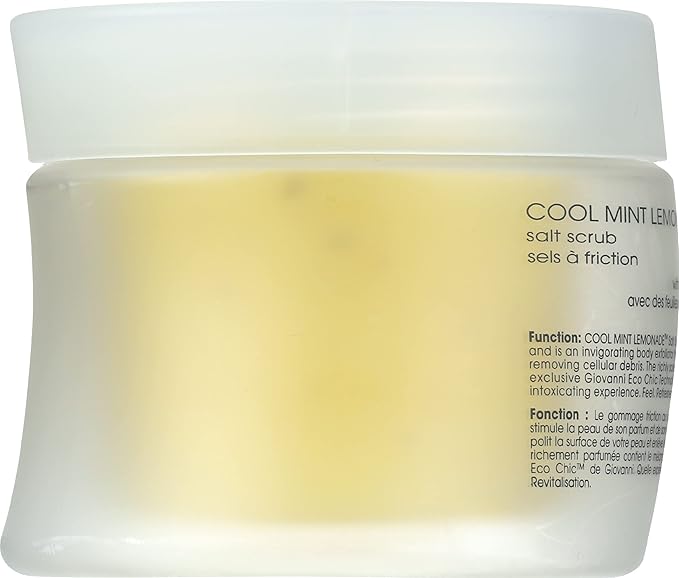 GIOVANNI Cool Mint Lemonade Salt Scrub - Salt Based Body Scrub, Gentle Body Exfoliant With Crushed Mint Leaves, Essential Oils, Aloe, Invigorating & Energizing Mint & Lemon Body Scrub - 9 oz (1 Pack)
