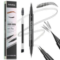 Microblading Eyebrow Pencil,2-in-1 Dual-Ended Eyebrow Pen with 2 Tip brow pen and Precise Brush-Tip,Brow Pen for Natural Women Waterproof and Long-Lasting Brows (Black)