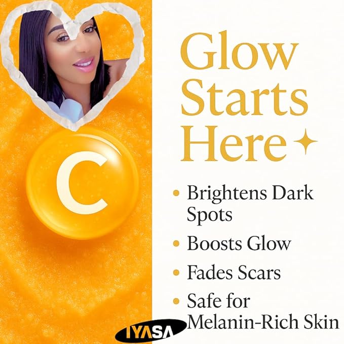 IYASA Vitamin C Sugar Scrub for Daily Exfoliation | Helps Remove Dead Surface and Supports Smoother-Feeling Skin | Refreshing Cleanse | Suitable for Melanin-Rich Skin | 17.9 oz