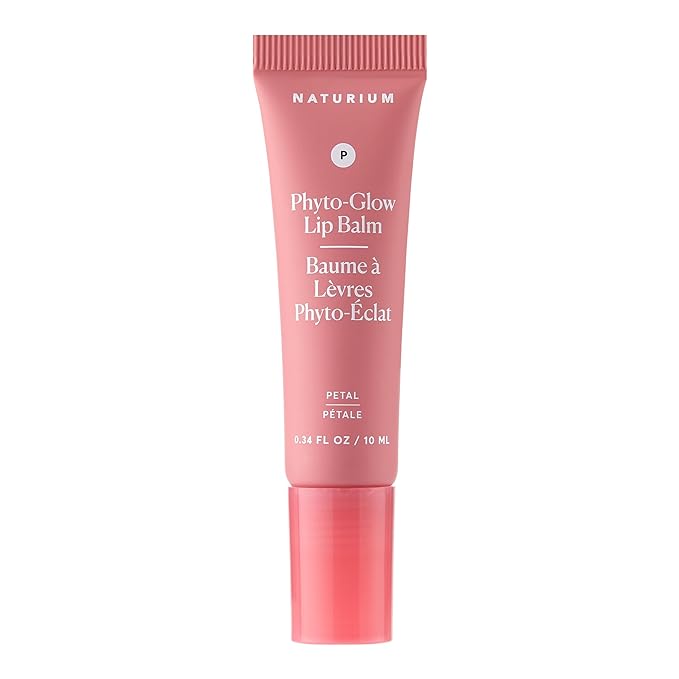 Naturium Phyto-Glow Lip Balm, Hydrating Lip Care with a Glossy Finish, 0.34 oz Petal