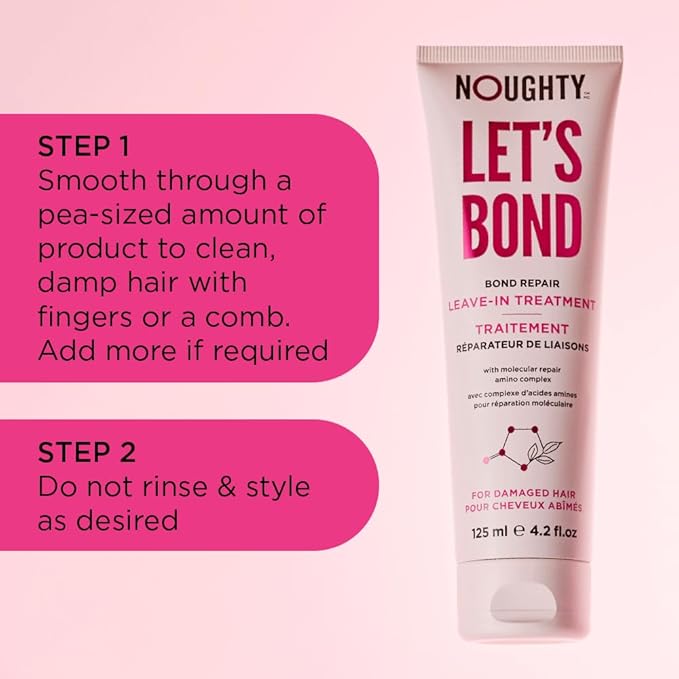 Noughty Let's Bond Builder Leave-In Treatment, Hydrating Formula for Healthier Strands, Intensive Repair for Chemically Treated, Colored and Damaged Hair, Strengthening Mask for Instant Shine 4.2fl.oz