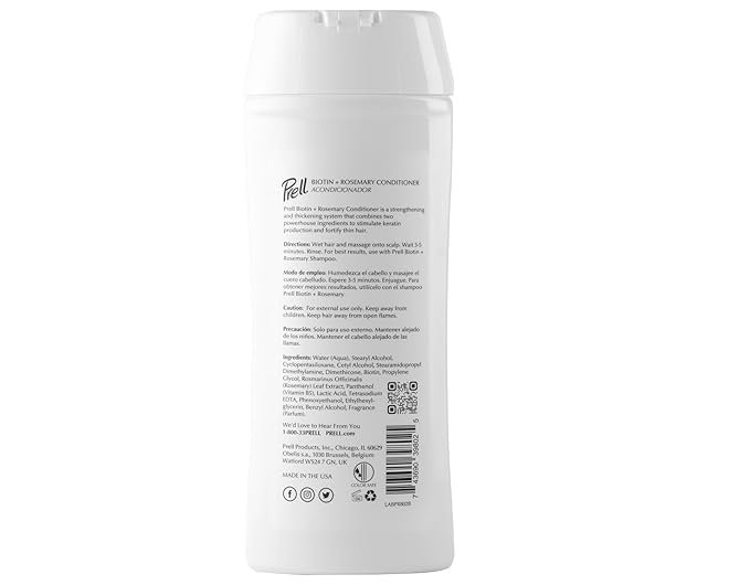 Prell Biotin & Rosemary Shampoo + Conditioner Set – Strengthens, Thickens & Revives Fine or Damaged Hair | Color-Safe Formula | 13.5 fl oz
