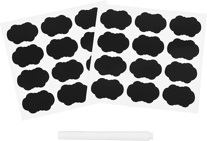 Plastic Containers with Water-Tight Black Lids (6 oz, 24 Pack) - Clear Plastic Food Storage Jars with Labels and White Marker - Great for your slime kit or any type of storage - BPA Free