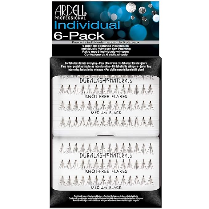 Ardell Natural Lash Clusters - Eyelash Clusters False Eyelashes Knot-Free DIY Extensions, Medium Black, 56 Individual Lashes