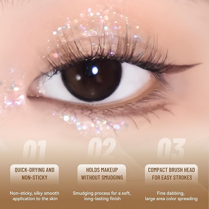 Liquid Eyeshadow, Long-Lasting Matte/Pearlescent eyeshadow, Cut Crease Eyeshadow Gel, High-Pigmented for Bold Eye Makeup, for day-to-night transitions (Graceful, Pearl)