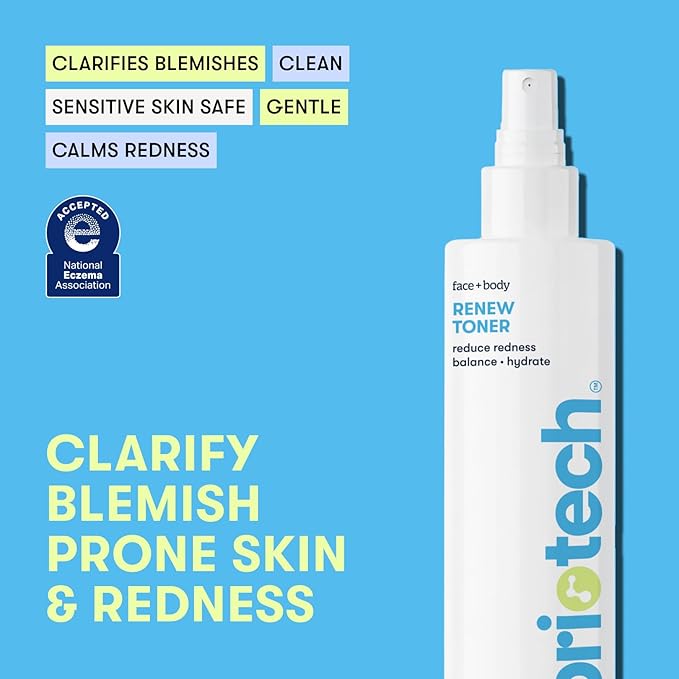 BRIOTECH Renew Toner, Hypochlorous Acid Spray, Minimize Appearance of Blemishes, Soothing Facial Mist for Sensitive Skin, Calm Redness & Bumps, Vegan, 4 fl oz (4 Pack)