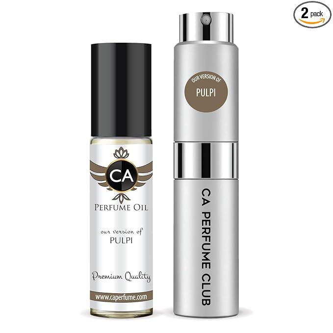 CA Perfume Duo Impression of Pulpi For Women And Men Perfume Layering Set Long Lasting Travel Size EDP + Body Oil Roll-On Bottle 0.27 Fl Oz+0.33 Fl Oz