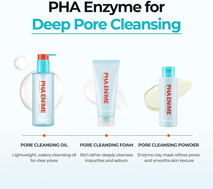 Cell Fusion C PHA Enzyme Granule Peels Cleansing Powder – Multi-Purpose Powder Cleanser for Blackhead Removal & Sebum Control, Exfoliation for Smooth Skin, 2.11 oz / 60g