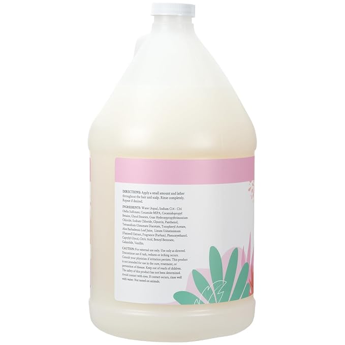 Ginger Lily Farms Botanicals Moisturizing Shampoo for All Hair Types, 100% Vegan & Cruelty-Free, Vanilla Sugar Bliss, 1 Gallon (128 fl oz) Refill