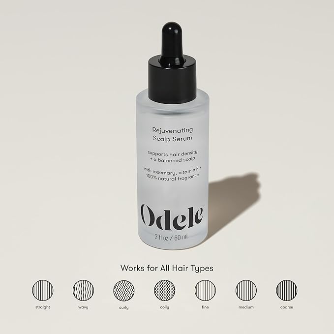 Odele Rejuvenating Scalp Serum with Rosemary and Vitamin E to Support Hair Density and a Balanced Scalp, for all Hair Types, 2 Fl Oz