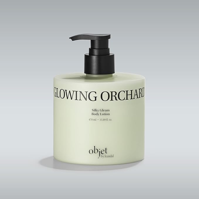 Objet Silky Gleam Body Lotion – Botanical Plant Oils & Butters with Niacinamide and Vitamin C&E, Deep Barrier Hydration, 24H Glow and Smooth Firm Skin–Premium Korean Body Care, Glowing Orchard (450ml)