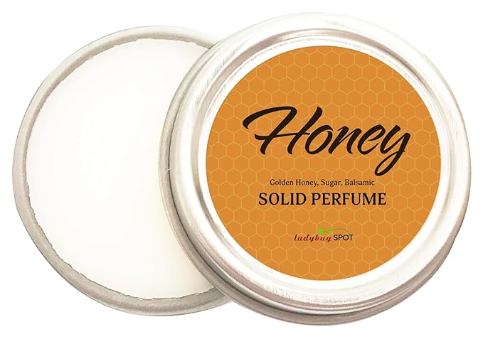 Ladybug Spot Gourmand Solid Perfume | All-Natural, Phthalate-Free Fragrance Balm | Long-Lasting, Highly Scented, Layerable Formula | Portable 1/4 oz Travel Tin (Honey)