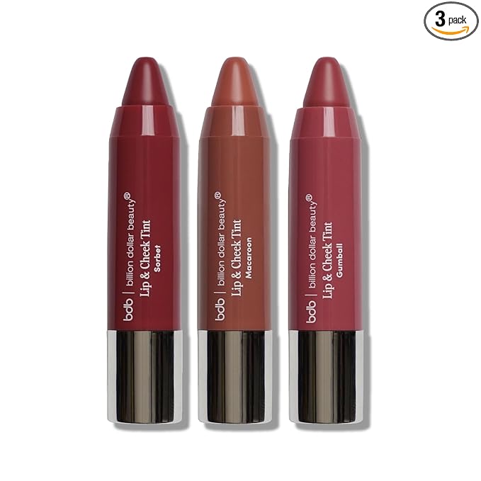 billion dollar brows bdb Lip & Cheek Tint - Buildable, Long-Lasting, Hydrating Sheat Butter, 3-Pack