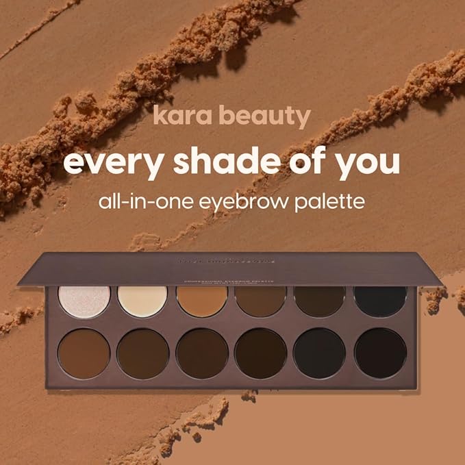 KARA BEAUTY Eyebrow Kit - Brow Makeup Kit with Powders, Pomades & Highlighters – Blendable, Long-Wear Eyebrow Powder Set for Natural or Sculpted Brows - Perfect for Makeup Artist, Beginner-Friendly
