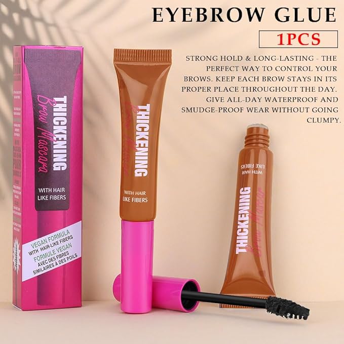 Tinted Thickening Brow Mascara,Brow Glue Eyebrow Gel,Waterproof, Transfer-proof, Brush to Fill in Eyebrows and Cover Gray Hairs - Cruelty Free - Light Medium Brown (1pc 03 Auburn)
