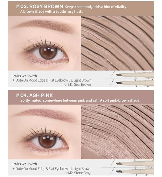 Heart Percent Dote On Mood Fake-Up Browcara, Waterproof Volumizing Long-Lasting Brow Pencil, Fast Fix Ultra-Fine Eyebrow Color Mascara, Cruelty Free, Vegan, 16g, 06. Taupe Brown