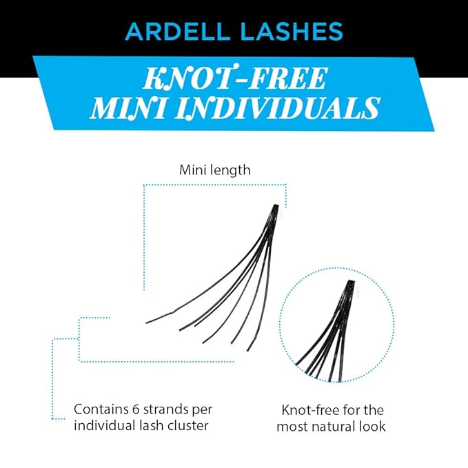 Ardell Individual Lashes False Eyelashes Mini Black - Extra Short Eyelash Extensions DIY Lash Clusters, 4 Pack