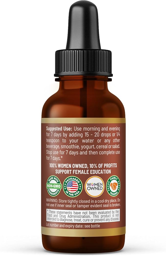 Herbal Goodness Body Detox & Colon Cleanse Liquid Drops - Gut Health Support for Bloating Relief, Digestion & Immune System - Natural Papaya Seed Blood Cleanser & Waste Elimination Supplement - 1oz