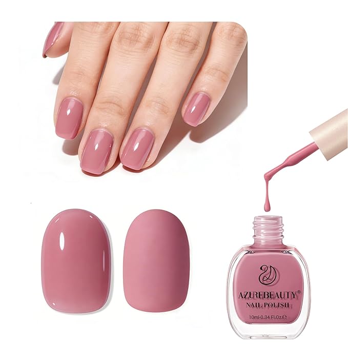 AZUREBEAUTY Hazy Rose Nail Polish, Hazy Rose Quick Dry Nail Lacquer Natural Strengthening Treatment Kit DIY Salon at Home Women Gifts 0.34 fl oz