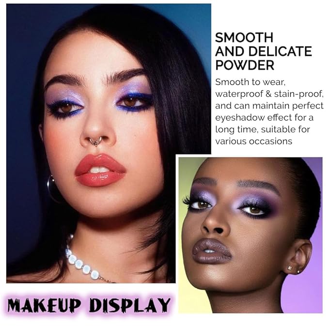 CAKAILA Purple and Pink Glitter Eyeshadow Palette Makeup,Lavender Mauve Light Pink Baked Eye Shadow Palette,Purple Makeup Pallet Long Lasting Waterproof Womens Eyeshadows