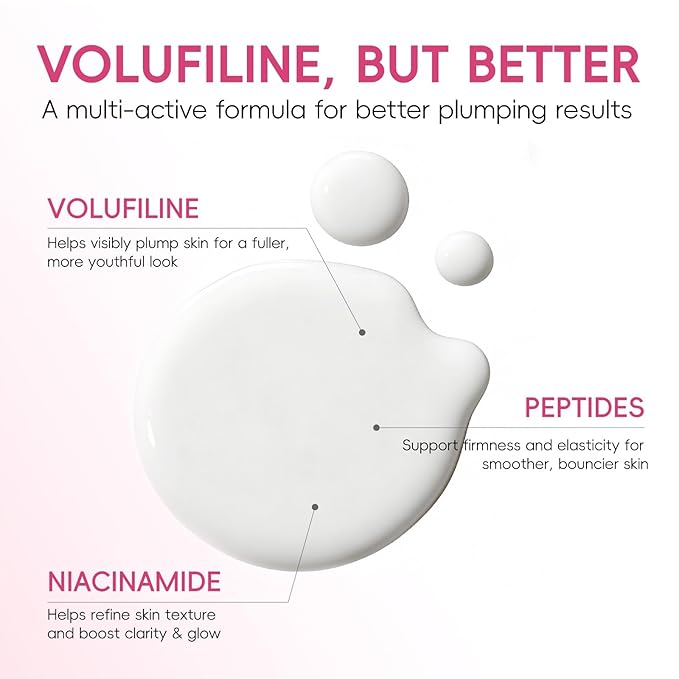 APBM Volufiline Plumping Serum for Face | 5% Volufiline + 3% Niacinamide + 1% Multi-Peptide | Visible Volume for Under-Eye & Smile Lines | For Fuller, Radiant-Looking Skin, Boost Collagen | 1.01 fl oz