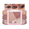 Mini Brown Red Baked Eyeshadow Palette, 3 Shade Shimmer Eye Shadow, Warm Retro Glam Makeup, Smooth Blendable & Buildable, No Fallout, Long-Lasting Daily & Evening Look, Paleta de Sombras de Ojos 05