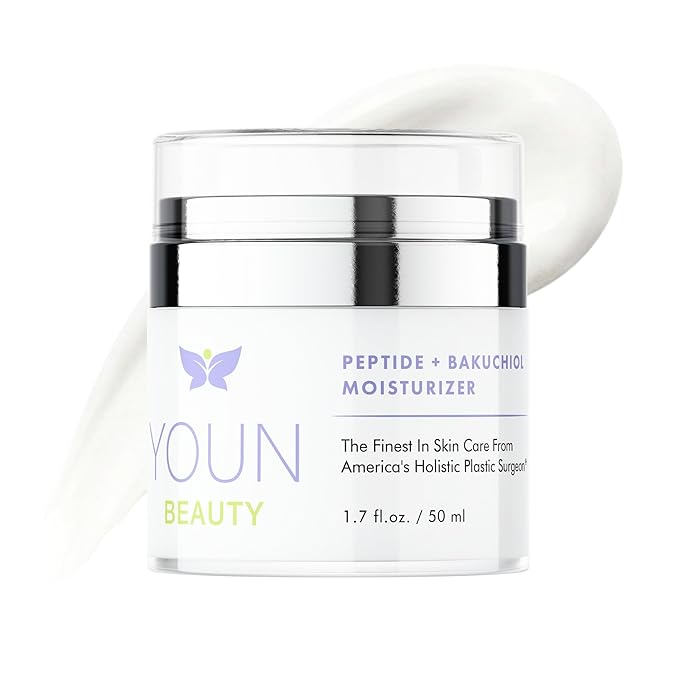 YOUN Beauty Peptide + Bakuchiol Moisturizer by Holistic Dr. Anthony Youn – Paraben-Free Retinol-Alternative Face Moisturizer to Support Collagen Production, Skin Hydration and Elasticity, 50ml