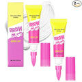 Brow Lamination Gel with Comb, 24H Clear Eyebrow Glue for Fluffy Lifted Brows, Sweatproof & Non-Flaky Hold, Creates Natural Feathered Look, All-Day Styling Kit (2-Pack)
