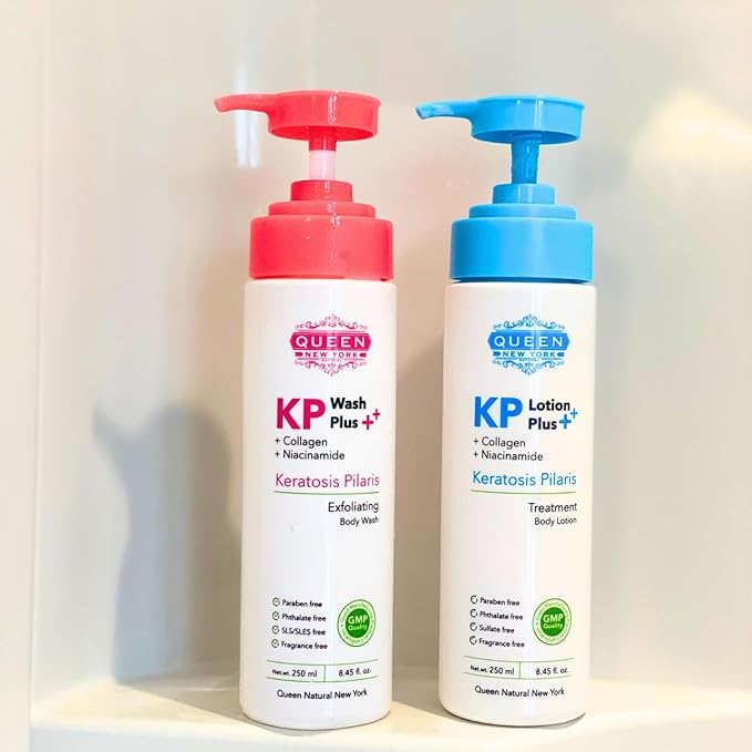 QUEEN KP WASH | Body Keratosis Pilaris Exfoliating Body Wash Plus Collagen Niacinamide |15% Glycolic Acid, 2% Salicylic Acid Reduces Rough & Red Bump, Gets Rid Of Redness-Fragrance Free