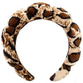 Spa Headbands Puffy Makeup Skincare Headbands for Washing Face or Facial, Terry Cloth Fabric Hairbands for Makeup Removal Shower Skin Treatment(Large Leopard Print)