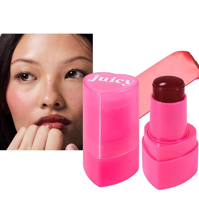 Multi-Use Cooling Water Jelly Blush, Juicy Love Blush, 3-In-1 Cheek Tint & Eyeshadow & Lip Tinted, Long-Lasting Moisture Creates A Moist Watercolor Effect-1,000+ Swipes Per Stick (#07)