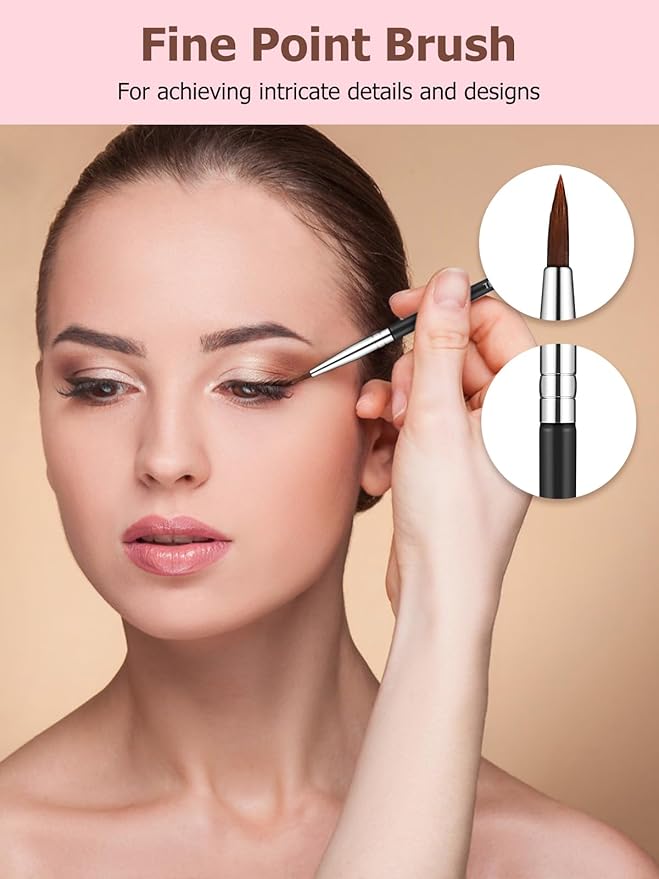 TEOYALL Eyeliner Brush Set, 4 PCS Ultra Thin Slanted Angled Precision Fine Point Eyeliner Brush, Flat Eyebrow Brush